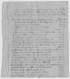 Inventory and appraisement of the estate of Daniel McWilliams, 1854-12-06. Creator: Unknown