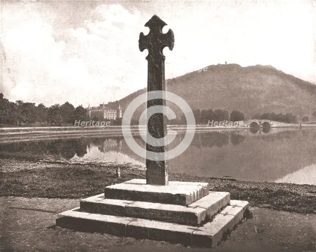 Inveraray Castle and Celtic cross, Argyll, Scotland, 1894. Creator: Unknown.