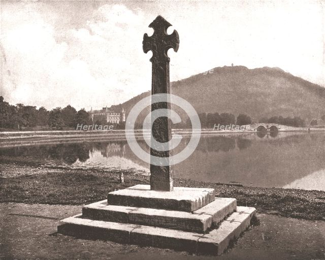 Inveraray Castle and Celtic cross, Argyll, Scotland, 1894. Creator: Unknown.