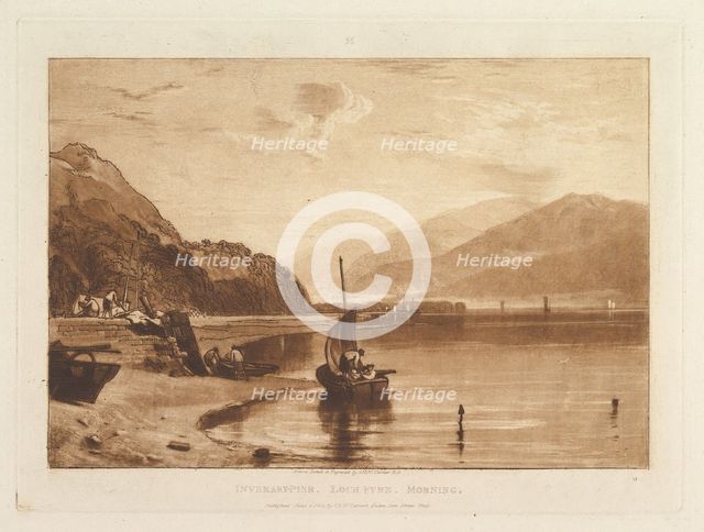 Inverary Pier, Loch Fyne, Morning (Liber Studiorum, part VII, plate 35), June 1, 1811. Creator: JMW Turner.