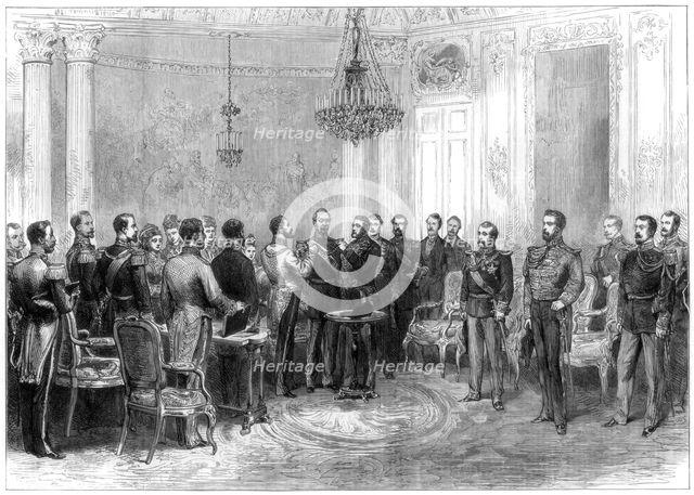 Investiture of Marshal MacMahon with the Spanish Order of the Golden Fleece, 1875. Artist: Unknown