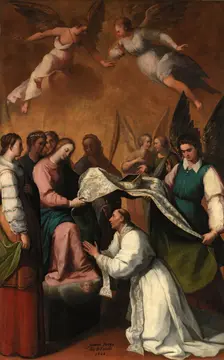 Investiture of Saint Ildefonso with the chasuble, 1603. Creator: Juan Pantoja de la Cruz