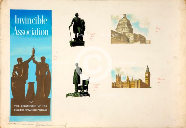 'Invincible Association. To the friendship of the English...', WWII poster, between 1939 and 1946. Creator: Central Office of Information.