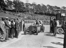 Invicta 4467 cc car at Brooklands. Artist: Bill Brunell