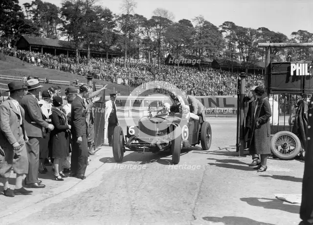 Invicta 4467 cc car at Brooklands. Artist: Bill Brunell.