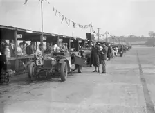 Invicta of FH Cairnes and George Field in the pits at the JCC Double Twelve race, Brooklands, 1931. Artist: Bill Brunell