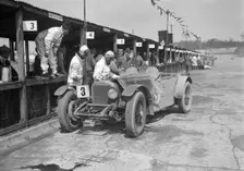 Invicta of FH Cairnes and George Field in the pits at the JCC Double Twelve race, Brooklands, 1931. Artist: Bill Brunell