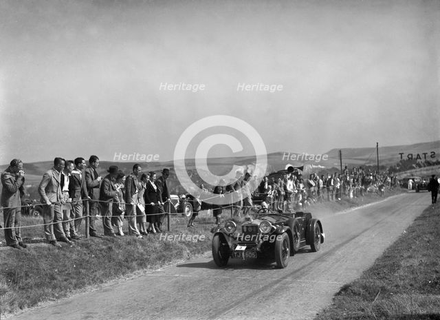 Invicta S Type Red Gauntlet of D Monro at the Bugatti Owners Club Lewes Speed Trials, Sussex, 1937. Artist: Bill Brunell.