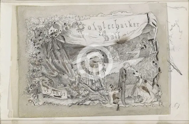 Invitation to a party, 1861. Creator: Isaac Gosschalk.