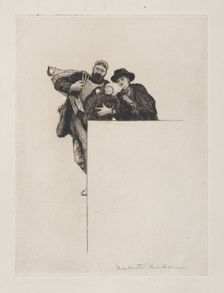 Invitation with vignette from "The First Born" (without text), 1887. Creator: Hubert von Herkomer
