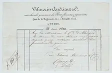 Invoice from Vilmorin-Andrieux et Cie, Paris, for seed supplies to the Count of..., August 24, 1844. Creator: Unknown