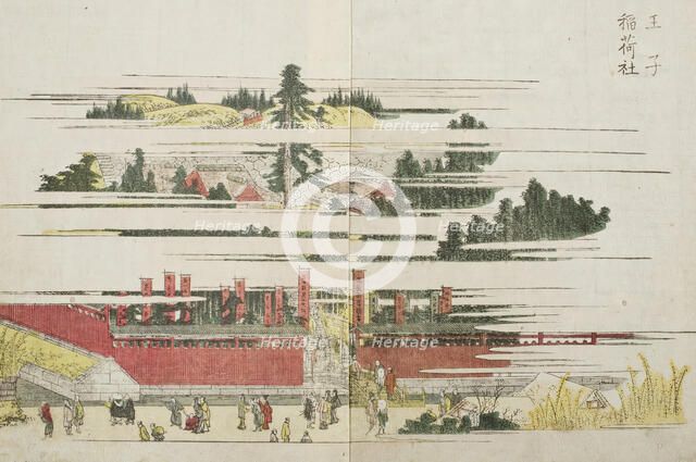 Inari Shrine at Oji, c1802. Creator: Hokusai.