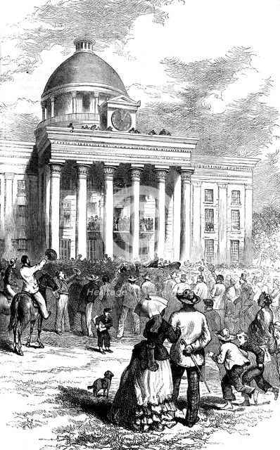 Inauguration of Jefferson Davis, Montgomery, Alabama, 1861 (c1880). Artist: Unknown