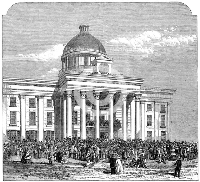 Inauguration of Jefferson Davis, President of the Confederacy, Montgomery, Alabama, 1861. Artist: Unknown