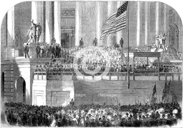 Inauguration of President Lincoln, Washington DC, 4 March 1861. Artist: Unknown