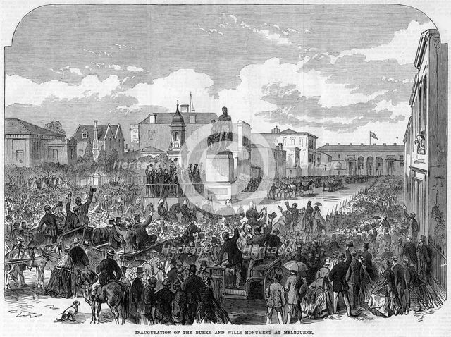 Inauguration of the Burke and Wills Monument at Melbourne, Australia, 1865. Artist: Unknown