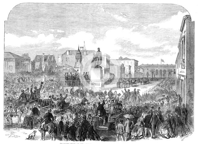 Inauguration of the Burke and Wills Monument at Melbourne, Australia, 1865. Creator: Unknown.