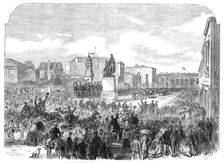 Inauguration of the Burke and Wills Monument at Melbourne, Australia, 1865. Creator: Unknown