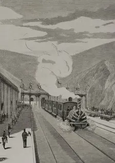 Inauguration of the France Railroad in Gerona, on January 20, 1878. Creator: Unknown