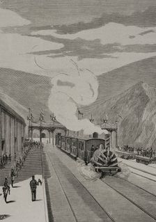 Inauguration of the France Railroad in Gerona, on January 20, 1878. Creator: Unknown
