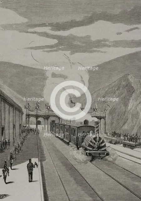 Inauguration of the France Railroad in Gerona, on January 20, 1878.  Creator: Unknown.