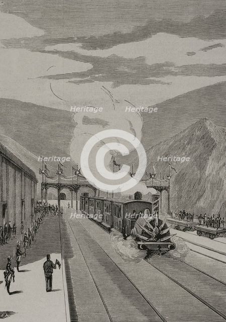 Inauguration of the France Railroad in Gerona, on January 20, 1878.  Creator: Unknown.