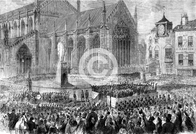 Inauguration of the memorial statue to Mr. Herbert Ingram, M.P.,…Boston, 1862. Creator: Unknown.