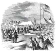 Inauguration of the National Rifle Match - the Queen receiving the address of the Nationa..., 1860. Creator: Unknown