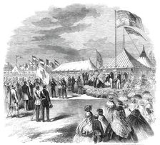 Inauguration of the National Rifle Match - the Queen receiving the address of the Nationa..., 1860. Creator: Unknown