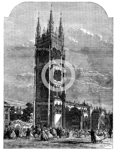 Inauguration of the new tower of St. Mary Magdelene's Church, Taunton, 1862. Creator: Unknown.