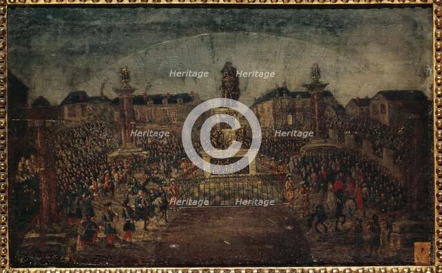 Inauguration of the statue of Louis XIV, place des Victoires..., March 28, 1686. Creator: Unknown.