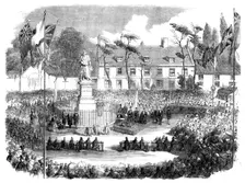 Inauguration of the Statue of Sir Isaac Newton at Grantham, 1858. Creator: Unknown
