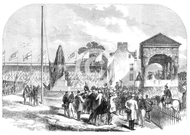 Inauguration of the statue of the late Prince Consort, in the presence of Her Majesty,..., 1864. Creator: Mason Jackson.