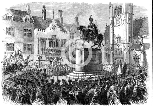 Inauguration of the statue to the memory of the late Marquis of Londonderry at Durham, 1861. Creator: Unknown.