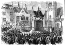Inauguration of the statue to the memory of the late Marquis of Londonderry at Durham, 1861. Creator: Unknown