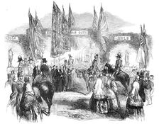 Inauguration of the Statues of Nelson and Wellington, on Southsea Common, 1850. Creator: Ebenezer Landells