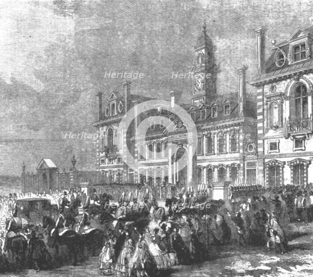 'Inauguration of Wellington College, Sandhurst: Arrival of Queen Victoria, 1859', (1901).  Creator: Unknown.