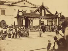 Inauguration de la gare du Ceccano, 1862. Creator: Altobelli & Molins