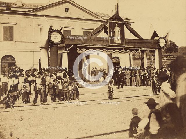 Inauguration de la gare du Ceccano, 1862. Creator: Altobelli & Molins.
