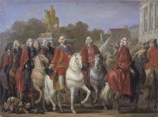 Inauguration de la statue de Louis XV sur la place du même nom, par le corps de..., le 20 juin 1763. Creator: Joseph-Marie Vien the Elder