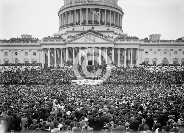 Inaugural Ceremony - Entire East Front of Capitol, 1913. Creator: Harris & Ewing.