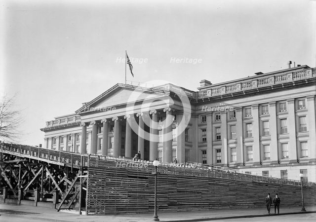 Inaugural Stands - Southeast Corner of Treasury, 1913. Creator: Harris & Ewing.
