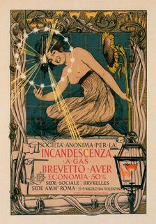 Incandescent a gas. Brevetto Auer, 1895. Creator: Mataloni, Giovanni (1869-1944)