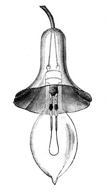 Incandescent filament lamp, glow-lamp, by Lane-Fox, 1883. Artist: Anon