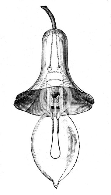 Incandescent filament lamp, glow-lamp, by Lane-Fox, 1883.  Artist: Anon