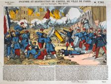 Incendie et Destruction de l'Hotel de Ville Paris, 24 May 1871. Artist: Anon