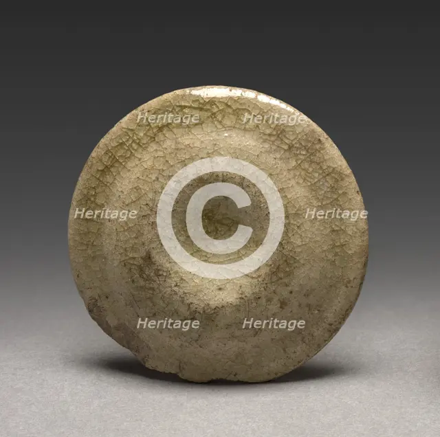 Incense Box (lid): Seto Ware, 1200s-1300s. Creator: Unknown.