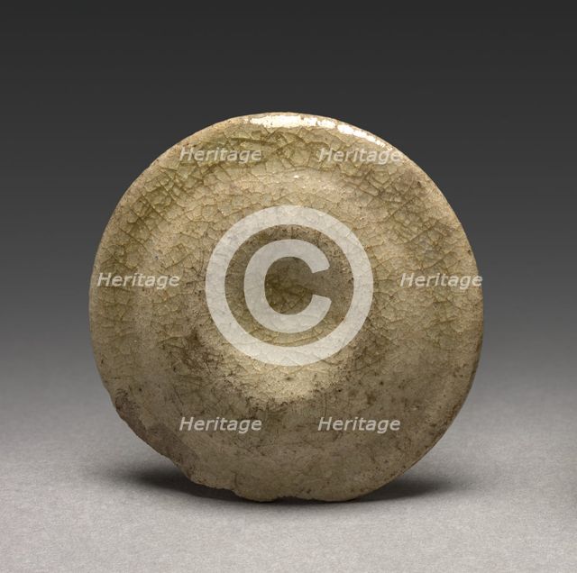 Incense Box (lid): Seto Ware, 1200s-1300s. Creator: Unknown.