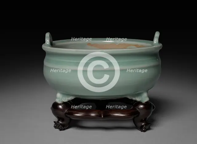 Incense Burner: Longquan Ware, S. Sung-Yuan Dynasty, 13th-14th Century. Creator: Unknown.