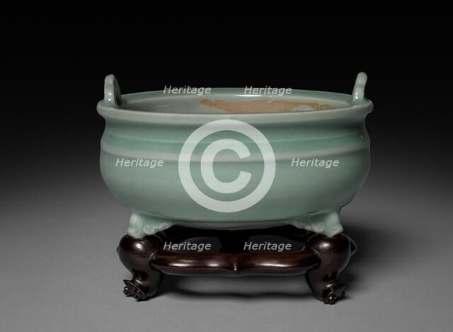 Incense Burner: Longquan Ware, S. Sung-Yuan Dynasty, 13th-14th Century. Creator: Unknown.